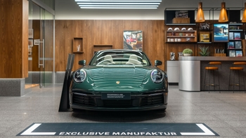 Green Porsche 911 exclusive manufaktur