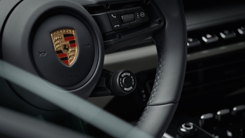 closeup of steering wheel