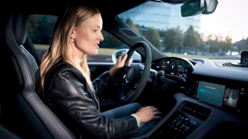 porsche woman driving