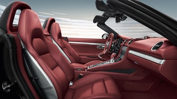 718 Cayman Bordeaux interior