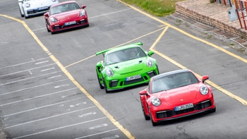 Porsche 911 and 718 models on the run
