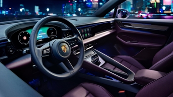 Interior of a Porsche sports car