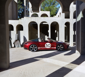 Porsche 911 Targa 4S Heritage Design in classic heritage building