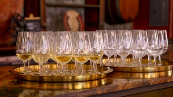 Trays full of drinks