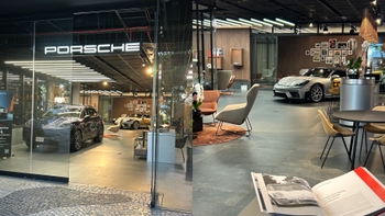 Porsche Studio showcase window