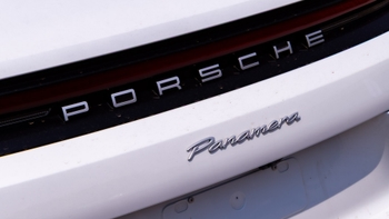 Panamera model exhibiting its name on the back of the car
