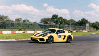 Classic race Porsche model on track