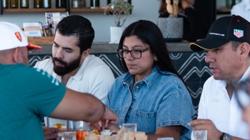 Porsche guests enjoying a meal