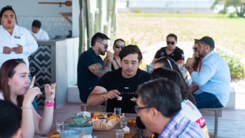 Porsche guests enjoying a meal
