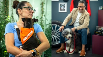 Dueños con sus mascotas en el evento de Porsche Día del Perro