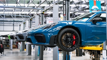 Car exhibit at Le Mans Watching Party