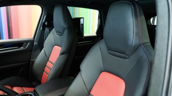 Leather black and red sits